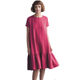 Bantu/French linen solid color short-sleeved ruffled women's dress round neck A-line loose, comfortable and cool