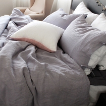 Quality Park pure linen cavity tone trendy grey white bifacial collage 2way bed with supplies four sets of natural comfort