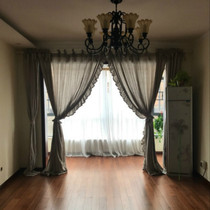 American Countryside Style French Imports 100% Linen Yarn Rain Dew LOTUS LEAF SIDE CURTAINS CAN BE PROCESSED CUSTOMISED