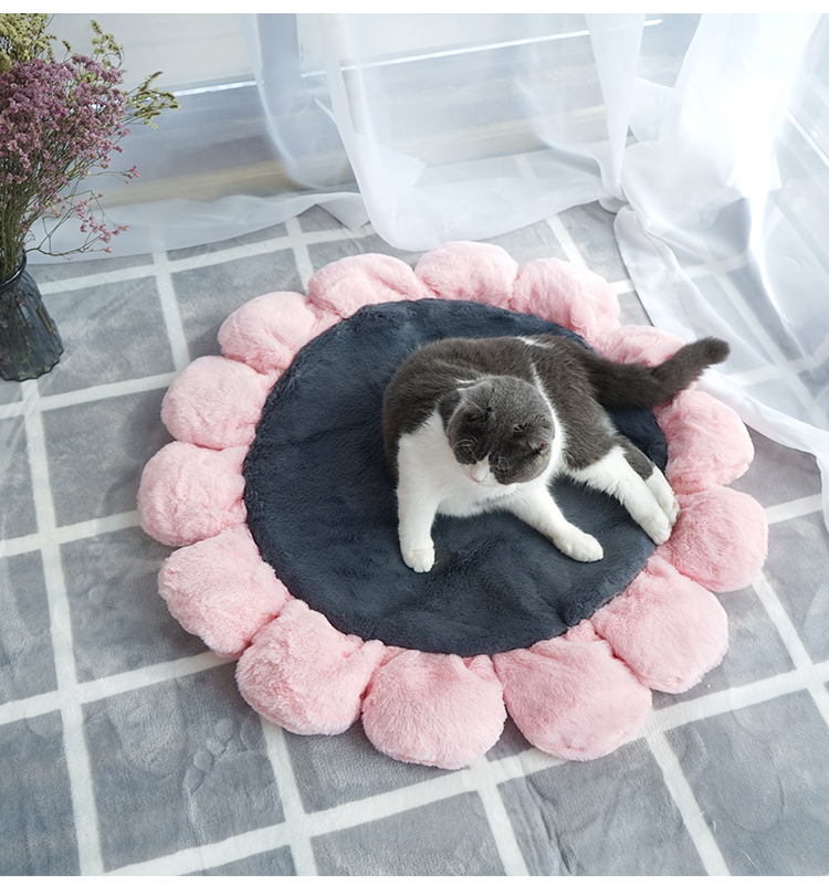 Thỏ nhung hoa mat mèo xả thảm mat mèo mat mèo ngủ với chó mat cộng với nhung ấm vật nuôi mat mèo ngủ mat - Cat / Dog hàng ngày Neccessities Máng ăn cho chó con