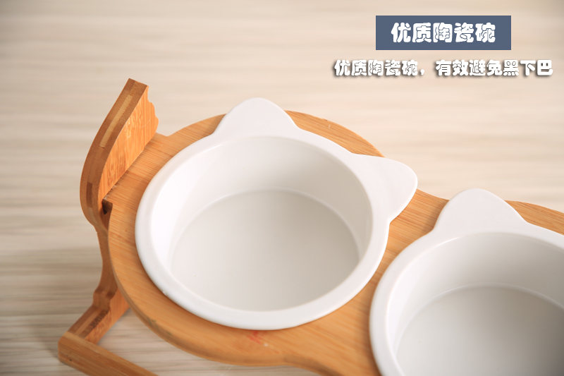 Chân xiên cao có thể điều chỉnh bát mèo bát gốm đôi bát thức ăn cho mèo bát nước uống bát thức ăn cho mèo - Cat / Dog hàng ngày Neccessities bình nước treo chuồng