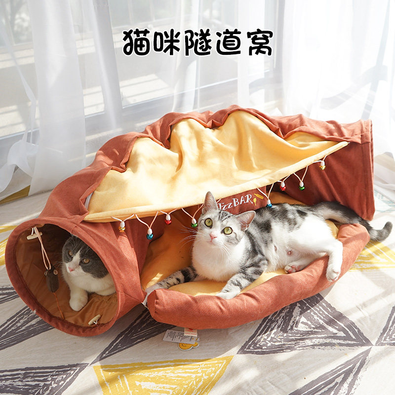 It is possible to be coveting cat tunnel rollaway with velvet thickened kittens tunnel washable net red owl cat bed