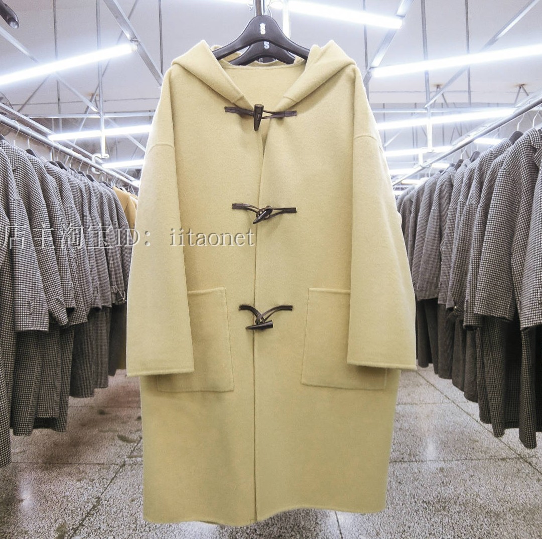 Áo len lông cừu mới được may bằng tay Hàn Quốc áo len cashmere trùm đầu có khóa sừng trong đoạn dài thả vai nữ - Accentuated eo áo áo khoác dạ nữ hàn quốc