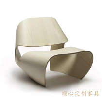 New design FRP wood grain color creative leisure hollow design shape high-end clubhouse reception chair