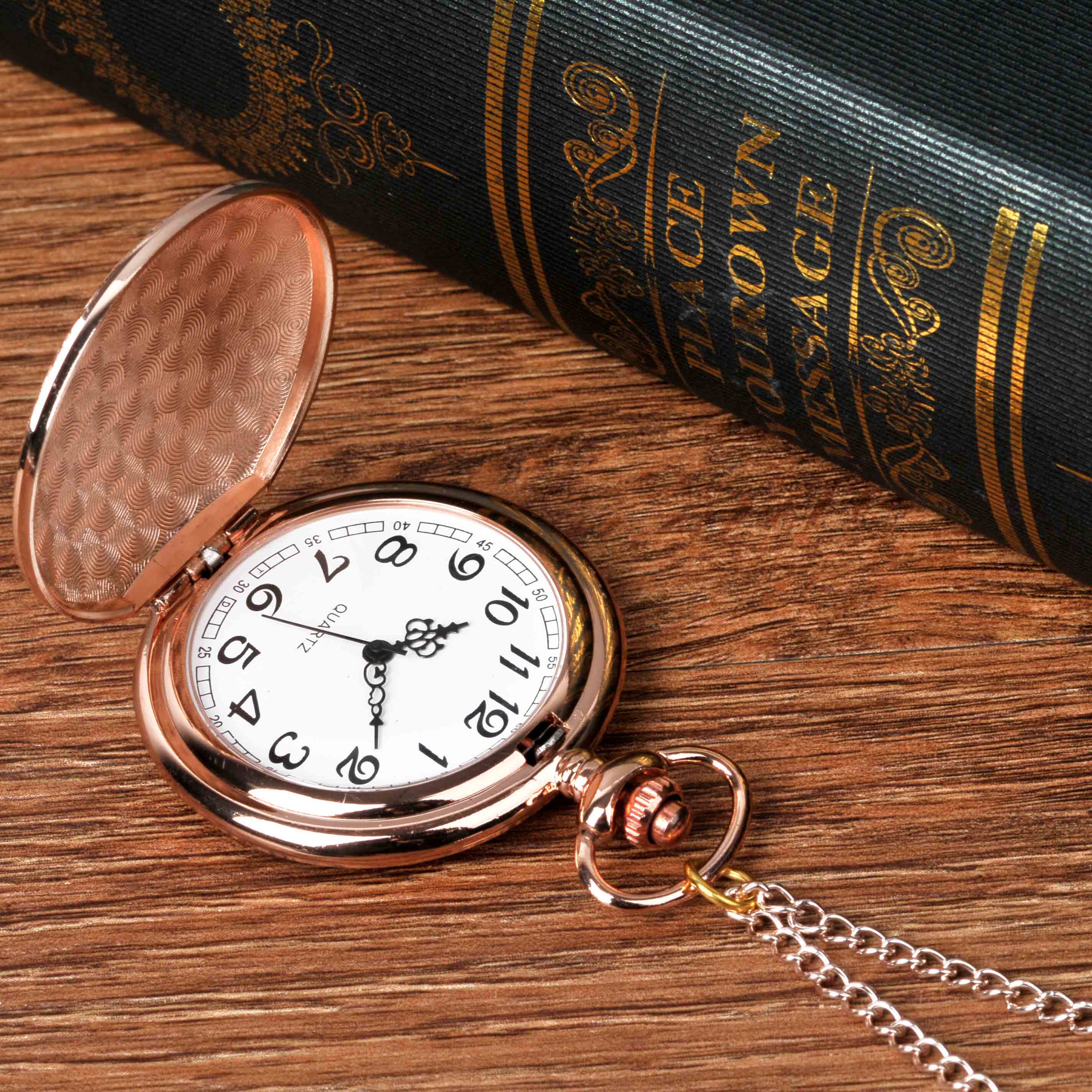 Large pocket watch rose gold pattern 8840