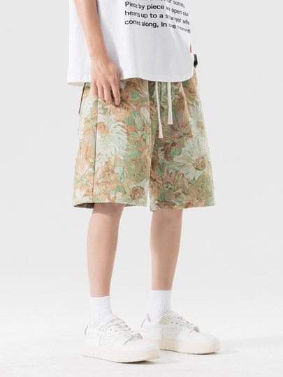 High-End Floral Shorts for Men, Summer Thin Style, 2025 New Hawaiian Beach Shorts, Loose Casual Five-Point Shorts