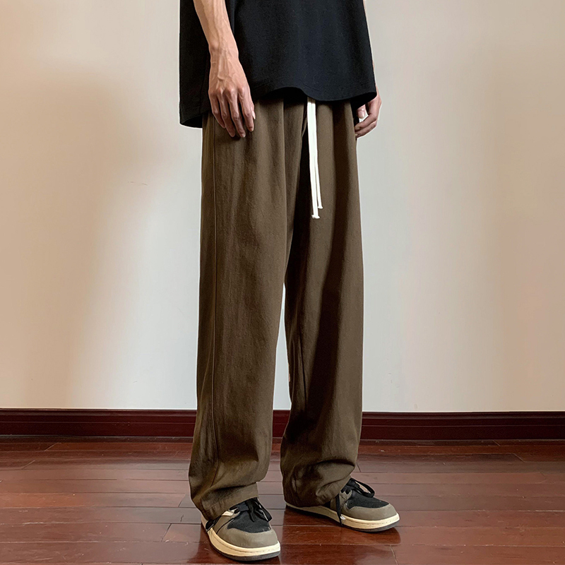 Brown Cargo Pants for Men, New Loose Straight-Leg Japanese-Style Wide-Leg Drapey Casual Long Pants for Spring, Autumn, and Summer Brown Cargo Pants for Men, New Loose Straight-Leg Japanese-Style Wide-Leg Drapey Casual Long Pants for Spring, Autumn, and Summer