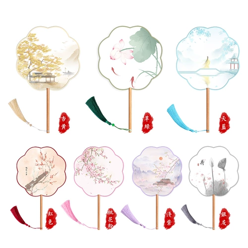 Вентилятор, летнее ханьфу, ципао, ретро классический круглый веер