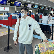 JY Lightly Wearing Spade Hooded Men's 2021 Fall New Loose Casual Beige Turtleneck