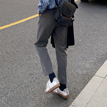 JY lightly worn casual trousers men's 2021 spring and summer Korean version of loose straight suit trousers literary pants