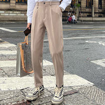 JY Lightly Wearing Khaki Casual Pants Men's 2021 Autumn New Straight Loose Solid Color Joker Pants