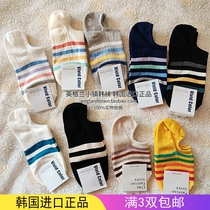Imported from Dongdaemun South Korea new color striped silicone anti-falling invisible socks boat socks for women in summer thin cotton anti-falling