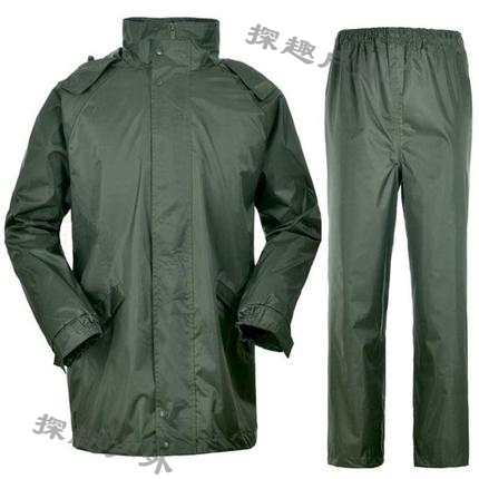 Genuine Olive Green Split Raincoat and Rain Pants Motorcycle Cycling Running Breathable Hiking Flood Prevention Rescue Military Green Suit