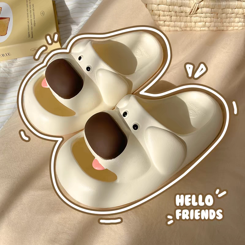 Home Dog Slippers for Women 2025 Summer New Style Indoor Non-Slip Thick-Soled Outdoor Wear soft sole Jing Slippers for Women