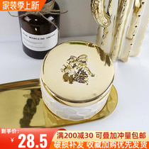 Outlet Golden Small Bee Ceramic Jewelery Containing Box Storage Tank Sample Room Decoration Creative Pendulum