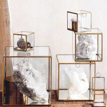 Retro glass storage box jewelry box wedding decoration display box dust cover hand blind box coffee capsule storage