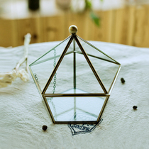 Retro simple eternal flower ring box transparent glass wedding ring jewelry box against the ring box proposal storage box purification box