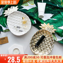 Nordic plated gold Pinewood Leaves Jewelry containing disc Decorative Disc Wedding PHOTO Photograph Props Decoration