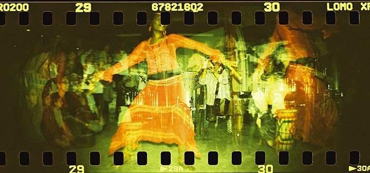 Máy ảnh Lomo Vintage Wide Răng Máy ảnh toàn cảnh Sprocket Rocket Orange!