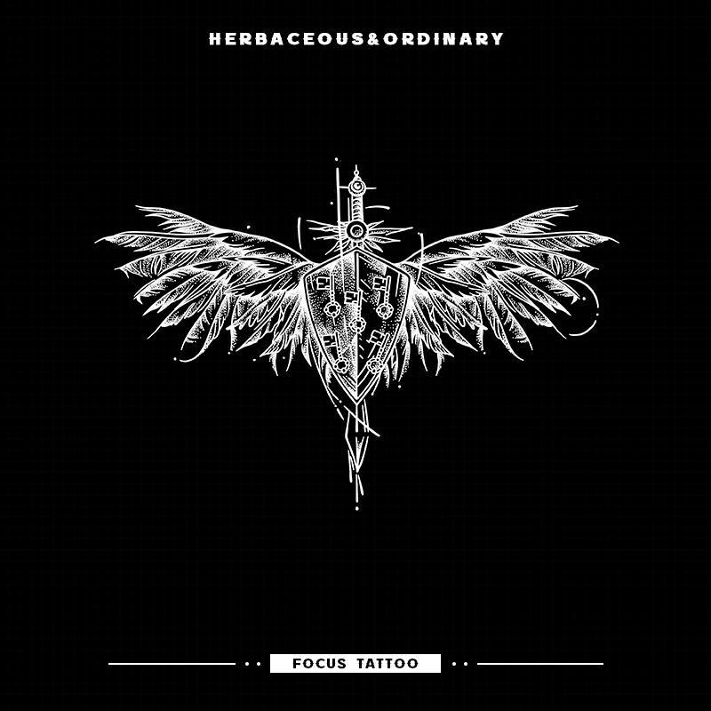 High-End European and American Style Wing Back, Neck, and Chest Herbal Tattoo Stickers for Men and Women, Waterproof, Long-Lasting, Juice-Based Semi-Permanent