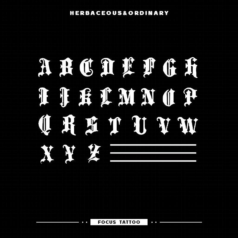 Gothic Style 26 English Letters Finger Fake Tattoo Herbal Tattoo Stickers for Men and Women Waterproof Long-Lasting Small Picture Stickers
