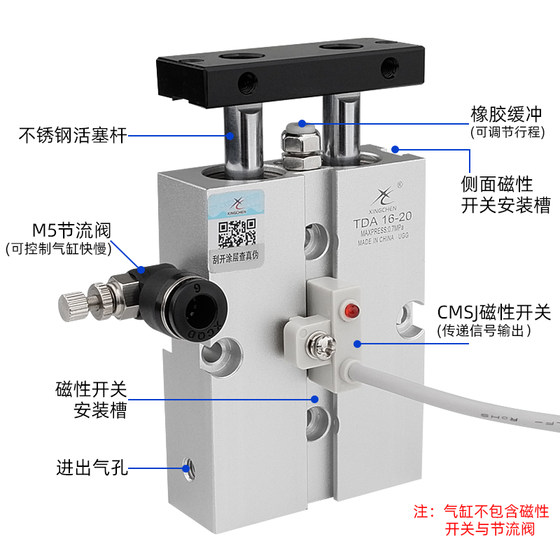 Xingchen Pneumatic TDA10/TN16-20x25/32-15x30*40*50/75/100-S dual-axis double-rod cylinder