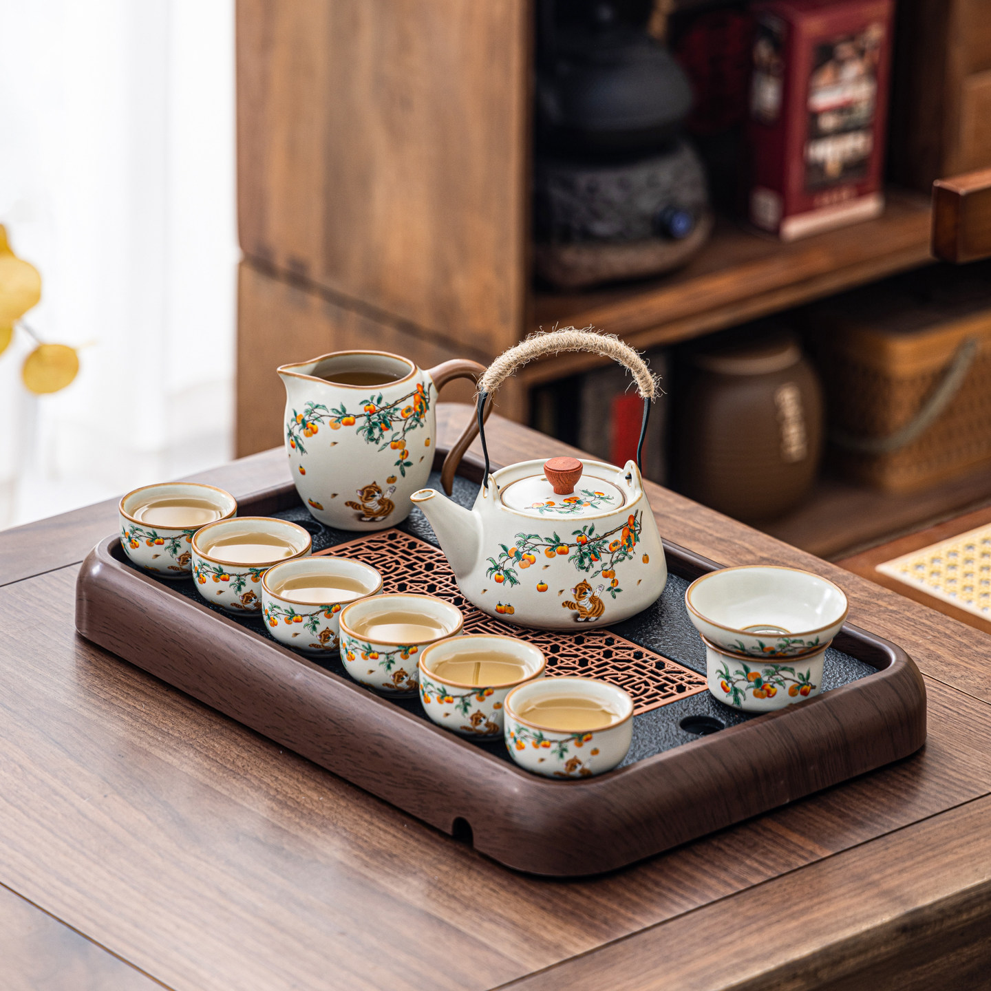 Ru Kiln tea set набор 2025 новый специальный чай Кунг-фу для приготовления чая бытовой набор для чаепития для молодежи высокого класса