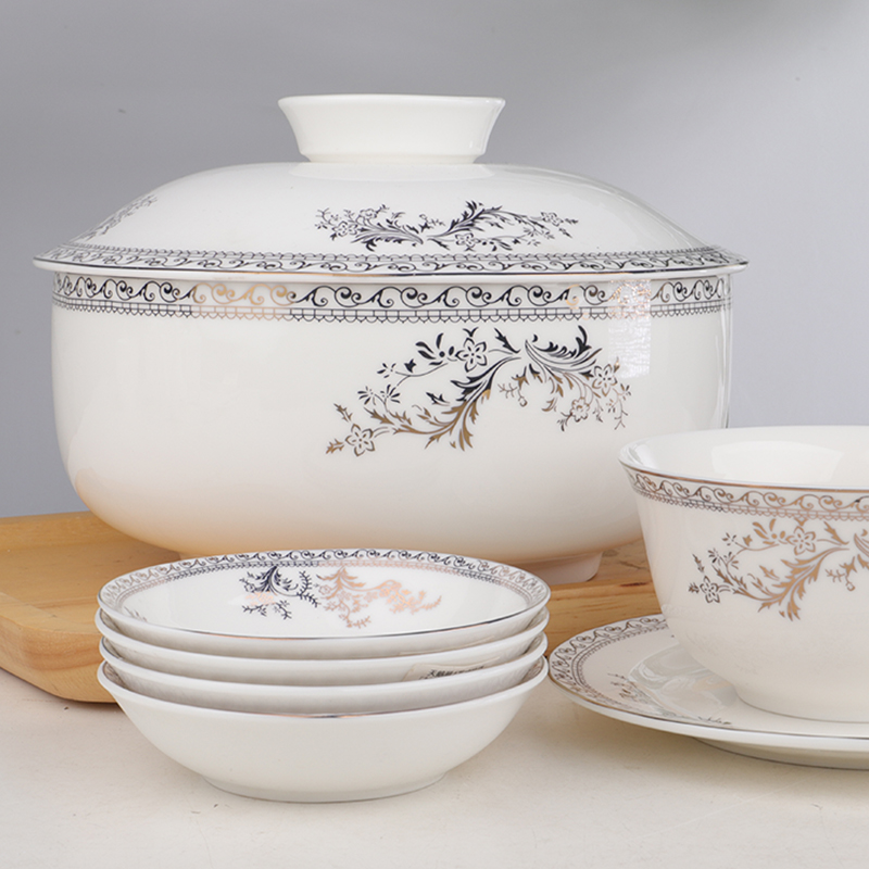 Ceramic bowl household single swan lake rice bowls rainbow such as bowl bowl European tableware up phnom penh to use DIY free combination