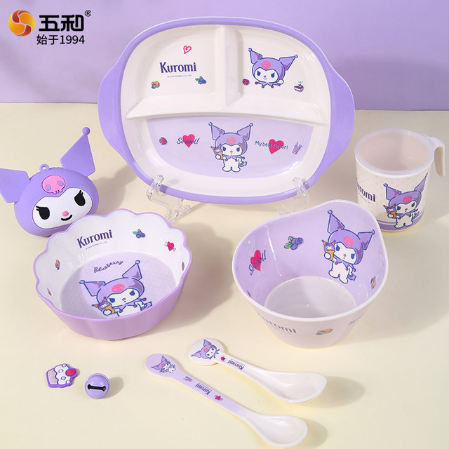 Wuhe Kuromi ບ່ວງເດັກນ້ອຍຂອງເດັກນ້ອຍ tableware ເດັກນ້ອຍພິເສດອາຫານເສີມບ່ວງ melamine ກາຕູນກິນບ່ວງບ່ວງ