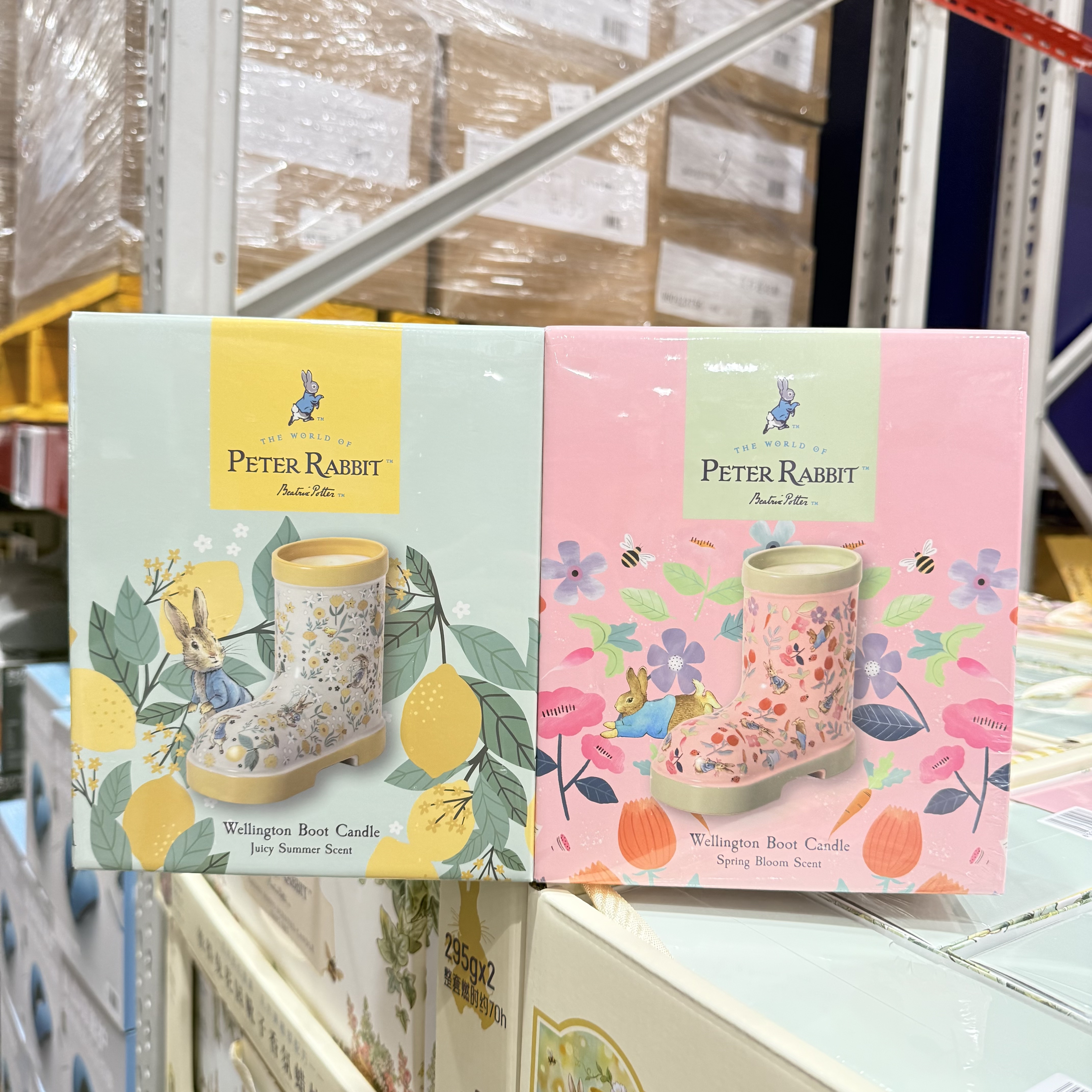 товар из китая 山姆代购祝安彼得兔花园靴子香氛蜡烛套装乳木果植物蜡两支装