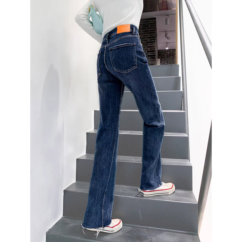 Mularsa straight jeans women's 2022 new spring and autumn loose casual wide-leg pants Korean version of slim pants