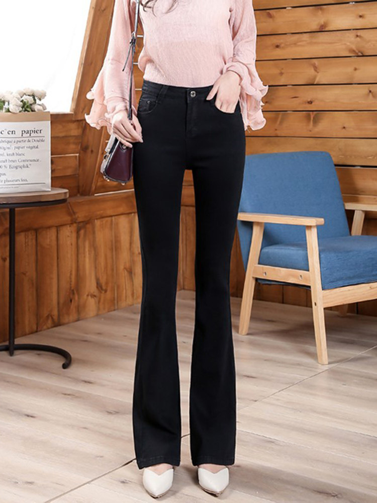 mularsa horn jeans woman 2021 fall new 100 lap up slim high waist pituitary micro horn pants