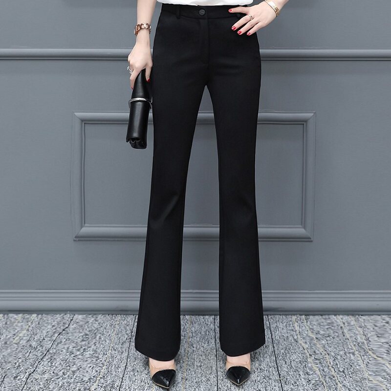Mularsa micro flared casual pants women's 2022 autumn new slim fit slim high waist straight flared suit pants