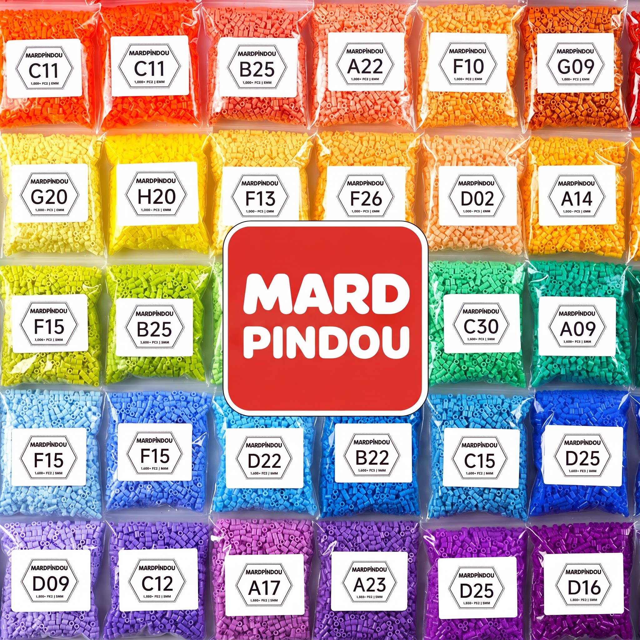 ชุดเติมลูกปัด Mardpindou 221 สี ชุดวัสดุ DIY ครบชุด ของเล่น 3D ขนาดเล็กแบบฟิวชัน