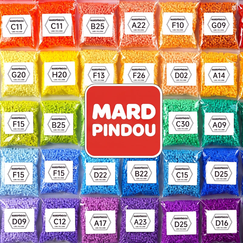 Mardpindou Bead Refill Pack 221 Colors Complete DIY Material Kit Set Fusion Small 3D Toys