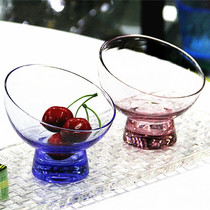 Italicate Shallow Mouth Bowl Fruit Yoghurt Plate Glass Hemisphere Cup Water Fruit Pan Small Delicate Mini Fruit Pan Small