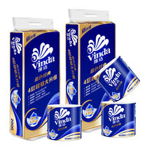 Vinda roll paper blue 4 layers 10 rolls 1400g 2000g toilet paper towel core roll paper toilet paper whole box household
