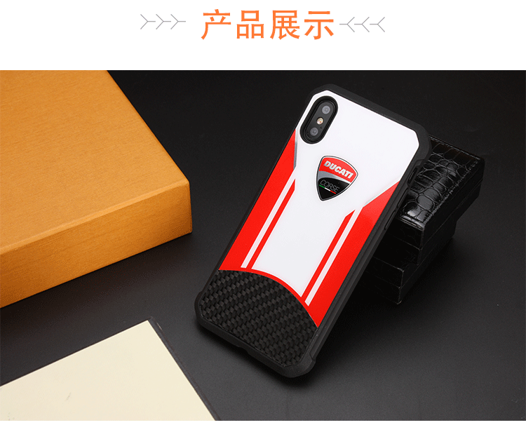 Ducati Corse 1299 Superleggera Carbon Fiber Shockproof Hard Back Cover Case for Apple iPhone X