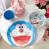 Cute Cartoon Piggy Peggie Kids Anti-Fall Meme Environmental Safety Fruits Salad Eating Bowls Cutlery Dishes