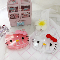 Cute Cartoon K* T Cat Plastic Toilet With Lid Travel Portable Leaks Soap Case Leachable Soap Box