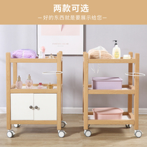  Beauty with cabinet cart Barber shop hair salon tool cart Imitation solid wood tool cabinet Hair salon beauty salon beauty cart
