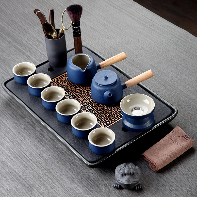 Ujinshi tea tray Home Kung Fu Tea Set Tea Table Japanese Simple Living Room Small Water Storage Dry BrewIng Table Draining Tea Sea