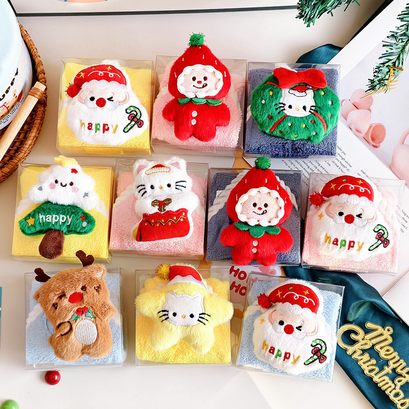 Christmas Towel Gift, Souvenir, Small Christmas Gift, Pure Cotton, Absorbent, for Kindergarten Children, Easy-To-Give Gift, High Aesthetic Value