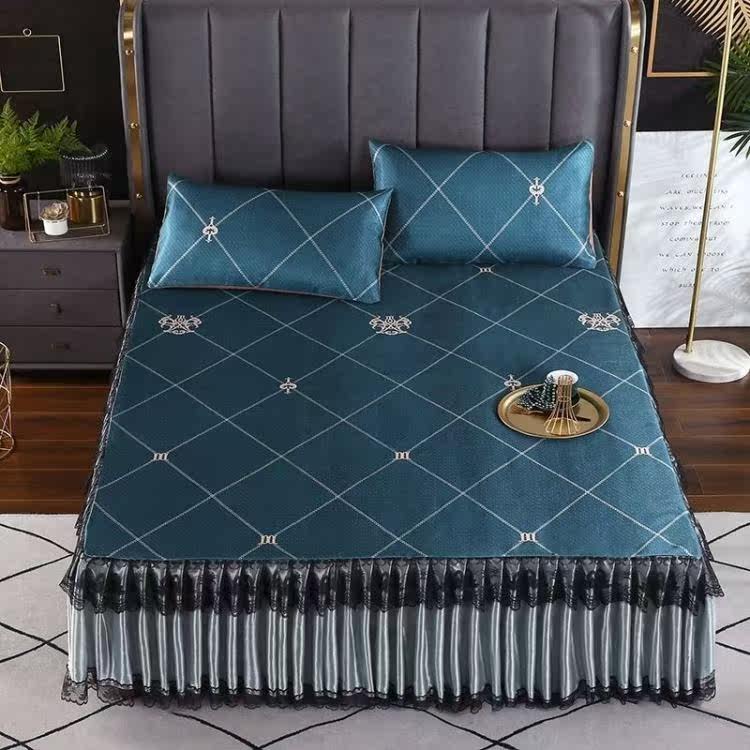 Cool Mat Ice Silk Mat Bed Dress Cold Sensation Mattress Three Sets Summer 1 8 m Bed Machine Washable Folding Summer Mat