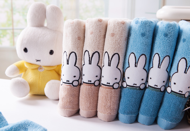 Khăn vàng miffy bông mềm nước gia đình dày rửa mặt lớn khăn hoạt hình cặp vợ chồng - Khăn tắm / áo choàng tắm khăn mặt cotton