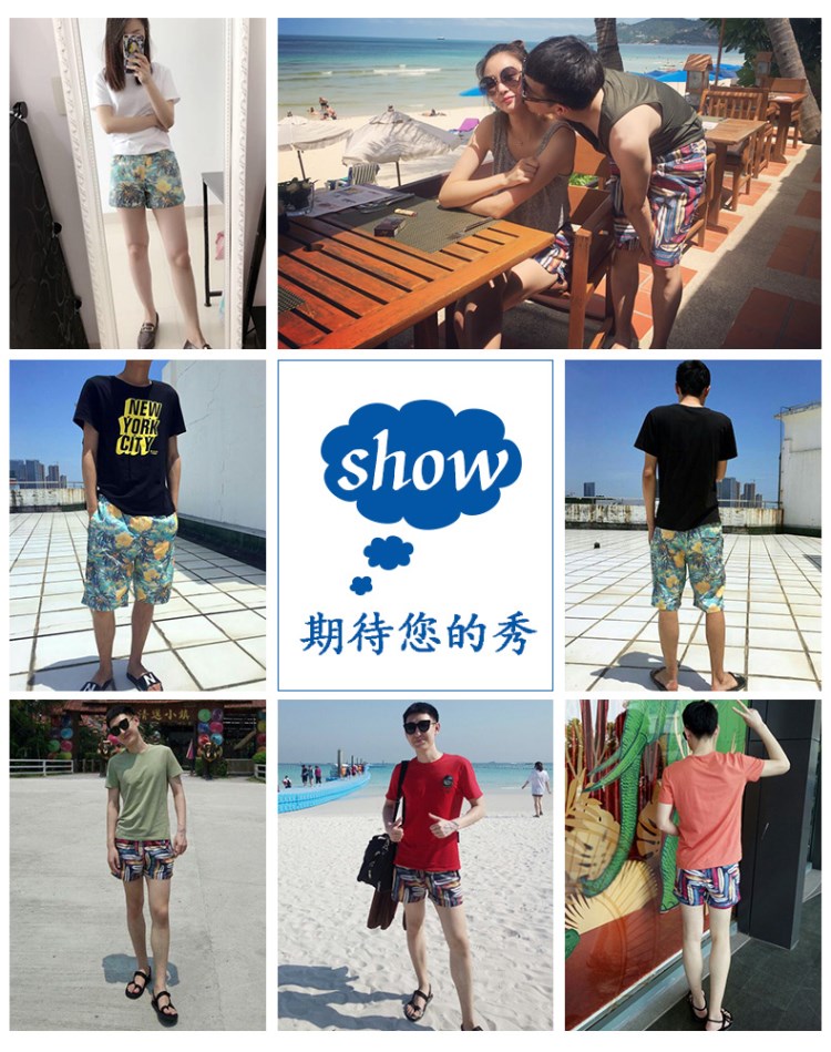 Quần đi biển hè 2018 cho nam nhanh khô nhanh năm điểm giản dị cộng với phân bón XL quần bơi nữ bên bờ biển kỳ nghỉ mới quần đi biển đẹp rẻ