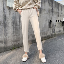 秋冬新款毛呢裤直筒裤哈伦女裤