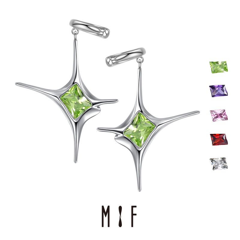 MIF space dating series shaped star ear clip female advanced feel less ear hole summer 2022 New Tide