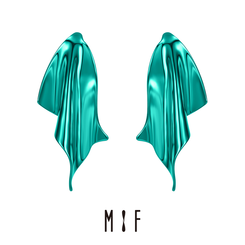 MIF Sun Luo Qi series fabric hanging drop feeling earrings color metal plating 2022 new ear needle ear ornaments