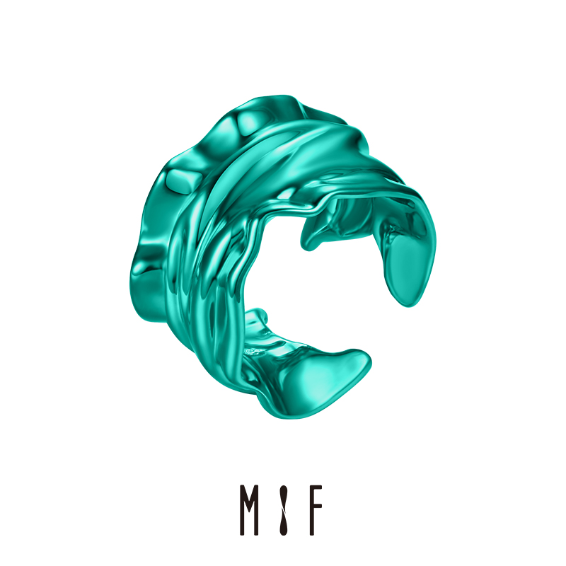 MIF Yiri Luoqi series pleated silk ring women's curling high-end luxury light luxury open design ring